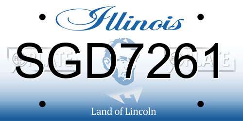 SGD7261 Illinois License Plate