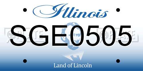 SGE0505 Illinois License Plate