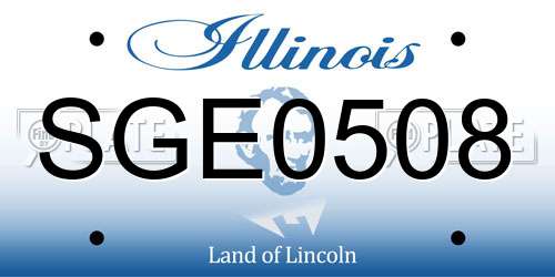 SGE0508 Illinois License Plate