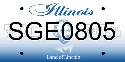 SGE0805 Illinois License Plate