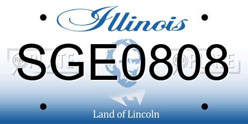 SGE0808 Illinois License Plate