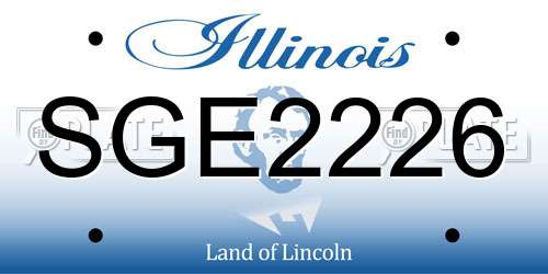 SGE2226 Illinois License Plate