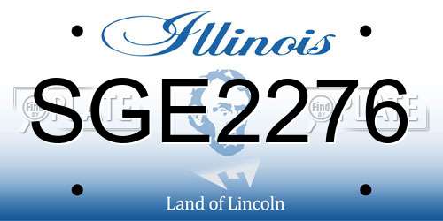 SGE2276 Illinois License Plate