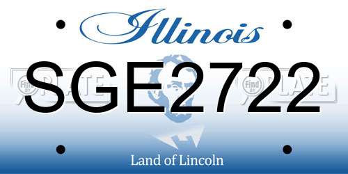 SGE2722 Illinois License Plate