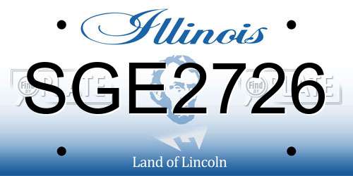 SGE2726 Illinois License Plate