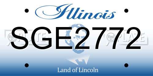 SGE2772 Illinois License Plate