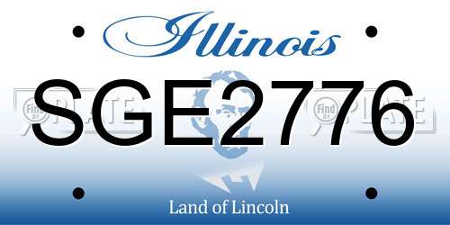 SGE2776 Illinois License Plate