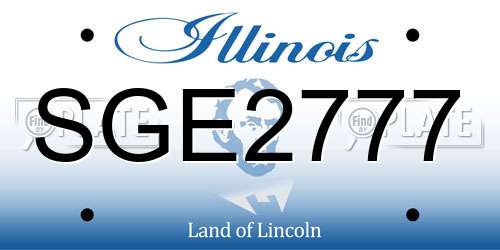 SGE2777 Illinois License Plate