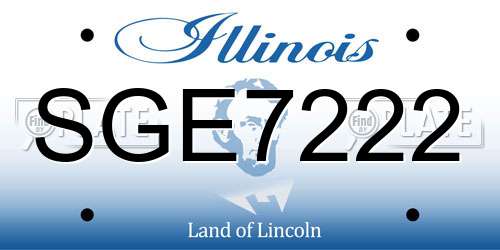 SGE7222 Illinois License Plate
