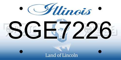 SGE7226 Illinois License Plate