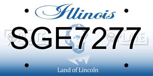 SGE7277 Illinois License Plate