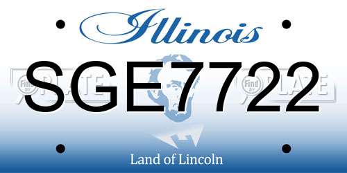 SGE7722 Illinois License Plate