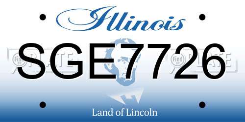 SGE7726 Illinois License Plate
