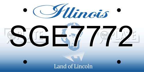 SGE7772 Illinois License Plate