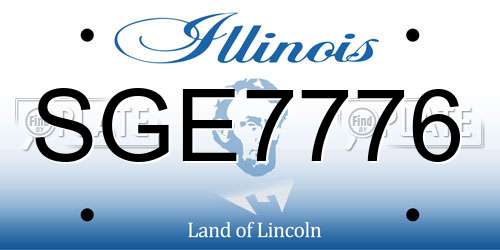 SGE7776 Illinois License Plate