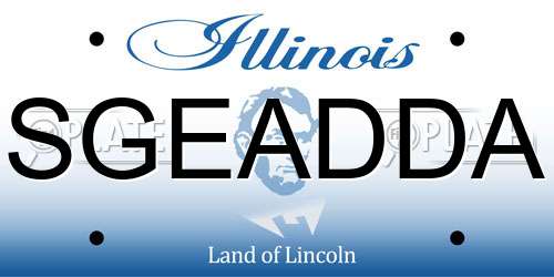 SGEADDA Illinois License Plate