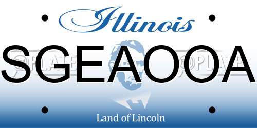 SGEAOOA Illinois License Plate