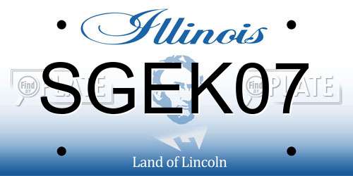 SGEK07 Illinois License Plate