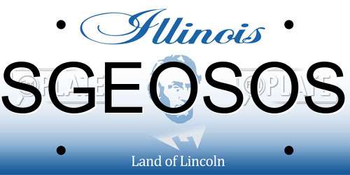 SGEOSOS Illinois License Plate