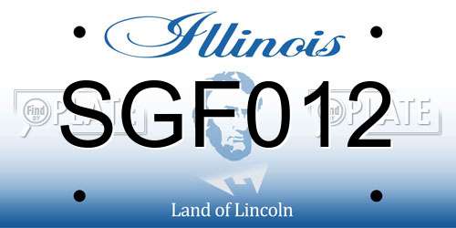 SGF012 Illinois License Plate