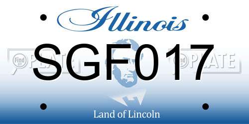SGF017 Illinois License Plate