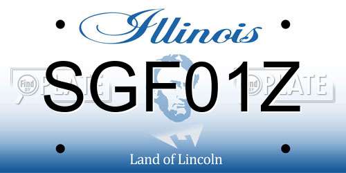 SGF01Z Illinois License Plate
