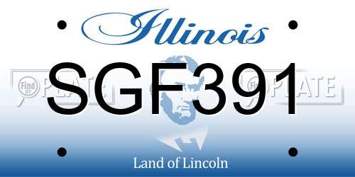 SGF391 Illinois License Plate