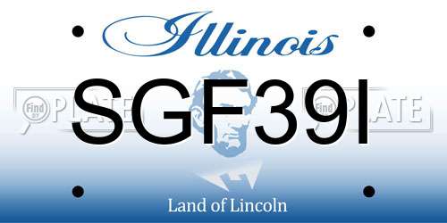 SGF39I Illinois License Plate