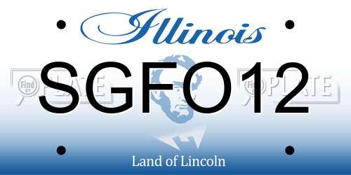 SGFO12 Illinois License Plate