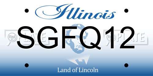 SGFQ12 Illinois License Plate