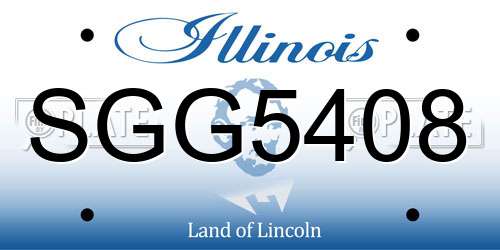 SGG5408 Illinois License Plate