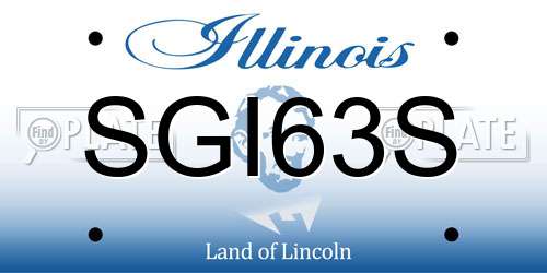 SGI63S Illinois License Plate