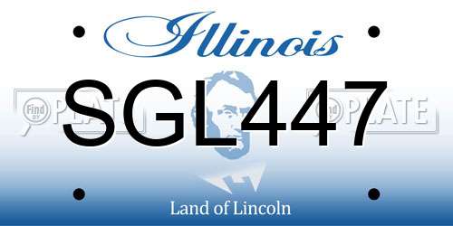 SGL447 Illinois License Plate