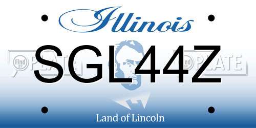 SGL44Z Illinois License Plate