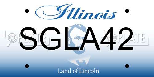 SGLA42 Illinois License Plate