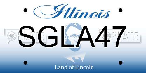 SGLA47 Illinois License Plate