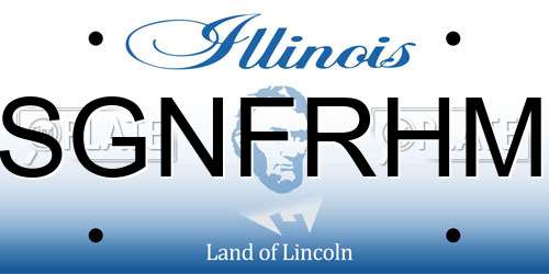 SGNFRHM Illinois License Plate