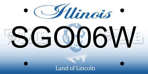 SGO06W Illinois License Plate