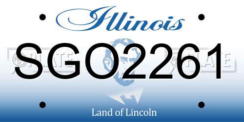SGO2261 Illinois License Plate