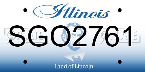 SGO2761 Illinois License Plate