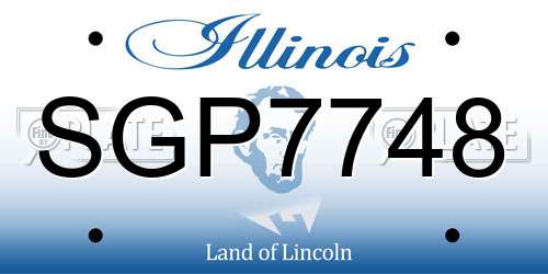 SGP7748 Illinois License Plate