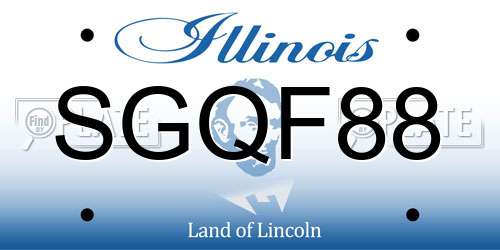 SGQF88 Illinois License Plate
