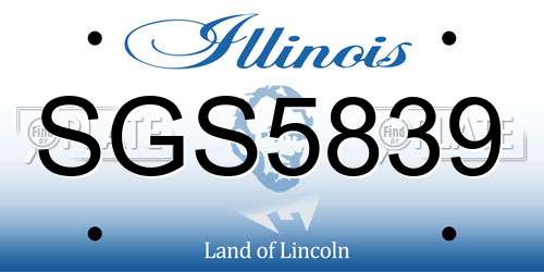 SGS5839 Illinois License Plate