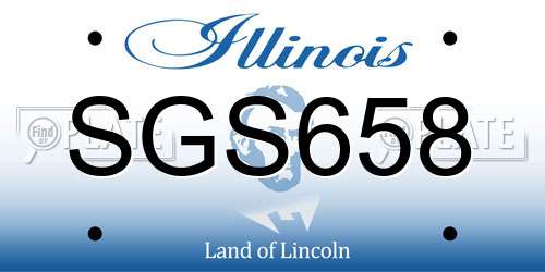 SGS658 Illinois License Plate