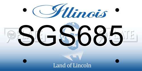 SGS685 Illinois License Plate