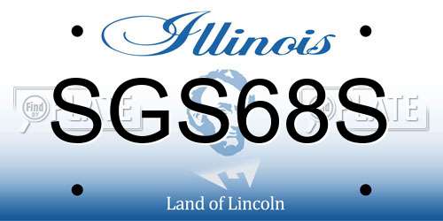 SGS68S Illinois License Plate