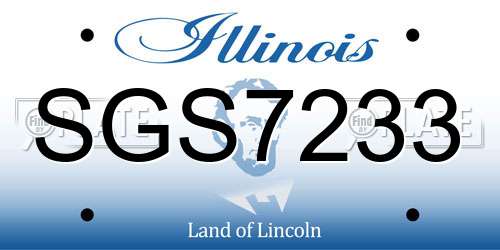 SGS7233 Illinois License Plate
