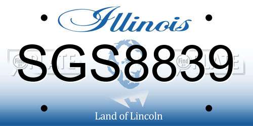 SGS8839 Illinois License Plate