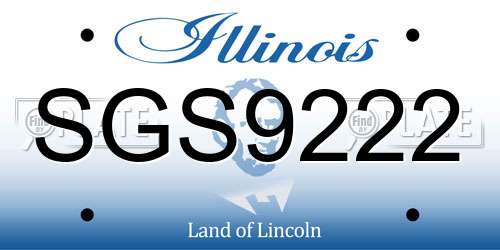 SGS9222 Illinois License Plate