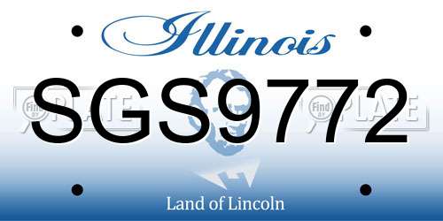 SGS9772 Illinois License Plate